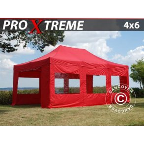 Snabbtlt FleXtents Xtreme 4x6m Rd, inkl. 8 sidor