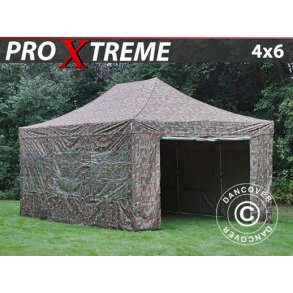 Snabbtlt FleXtents Xtreme 4x6m Kamouflage, inkl. 8 sidor