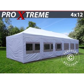 Snabbtlt FleXtents Xtreme 4x12m Vit, inkl. sidor