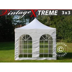 Snabbtlt FleXtents Xtreme Vintage Style 3x3m Vit, inkl. 4 sidor