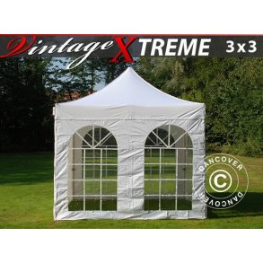 Snabbtlt FleXtents Xtreme Vintage Style 3x3m Vit, inkl. 4 sidor