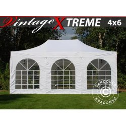 Snabbtlt FleXtents Xtreme Vintage Style 4x6m Vit, inkl. 8 sidor